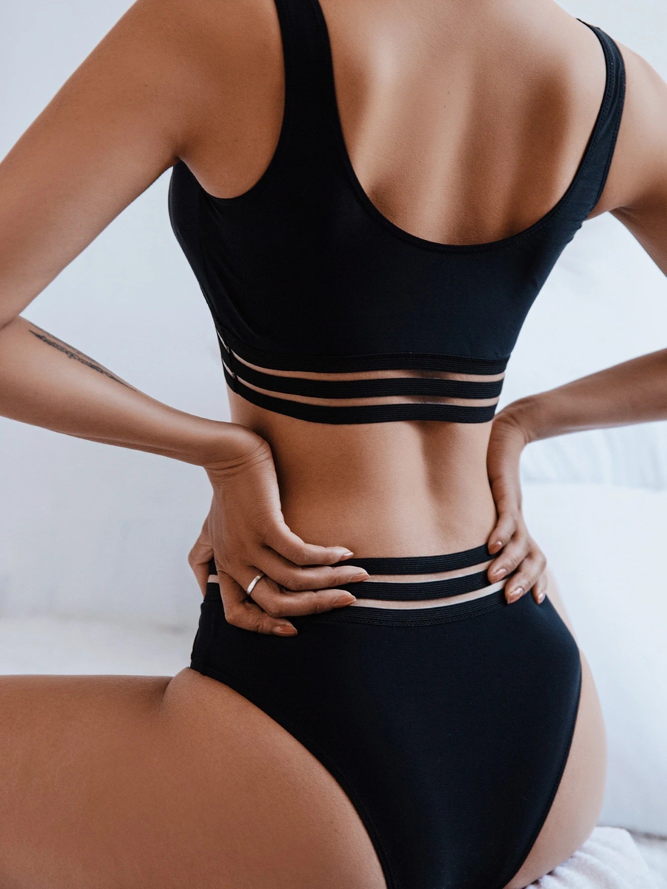 Swimsuit Women Split Triangle High Waist Black Wind Net Red Bikini Bikini Bella Mia